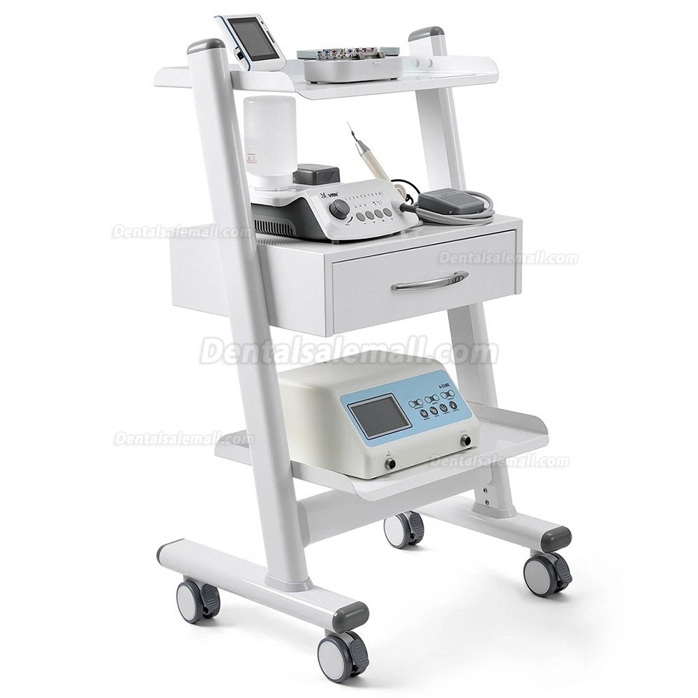 Dentech T3-4 Mobile Dental Trolley Cart Three-Tier with Storage Cabinet